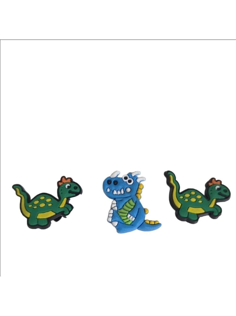 Kids Dinosaur Shoe Charms Green Blue